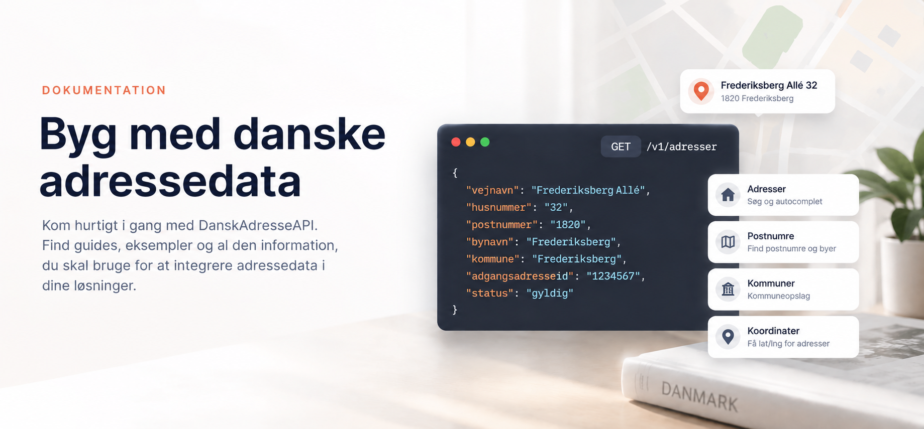Et kald til DanskAdresseAPI og adressedataene, det giver